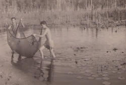 Coleta de peixes próximo a Belém por volta de 1957
